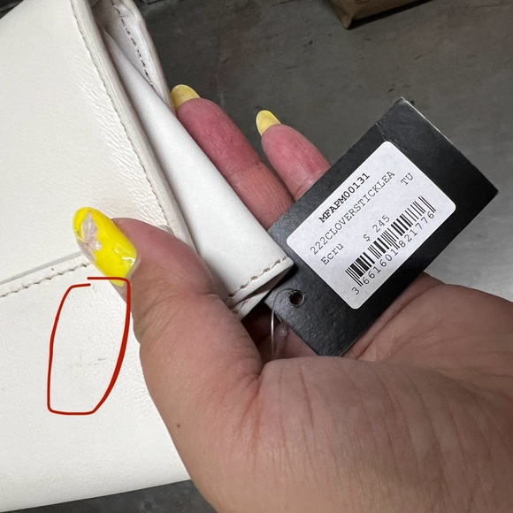 Maje White&Gold Clover Logo Baguette Wallet Clutch - Picture 8 of 9